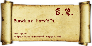 Bundusz Marót névjegykártya